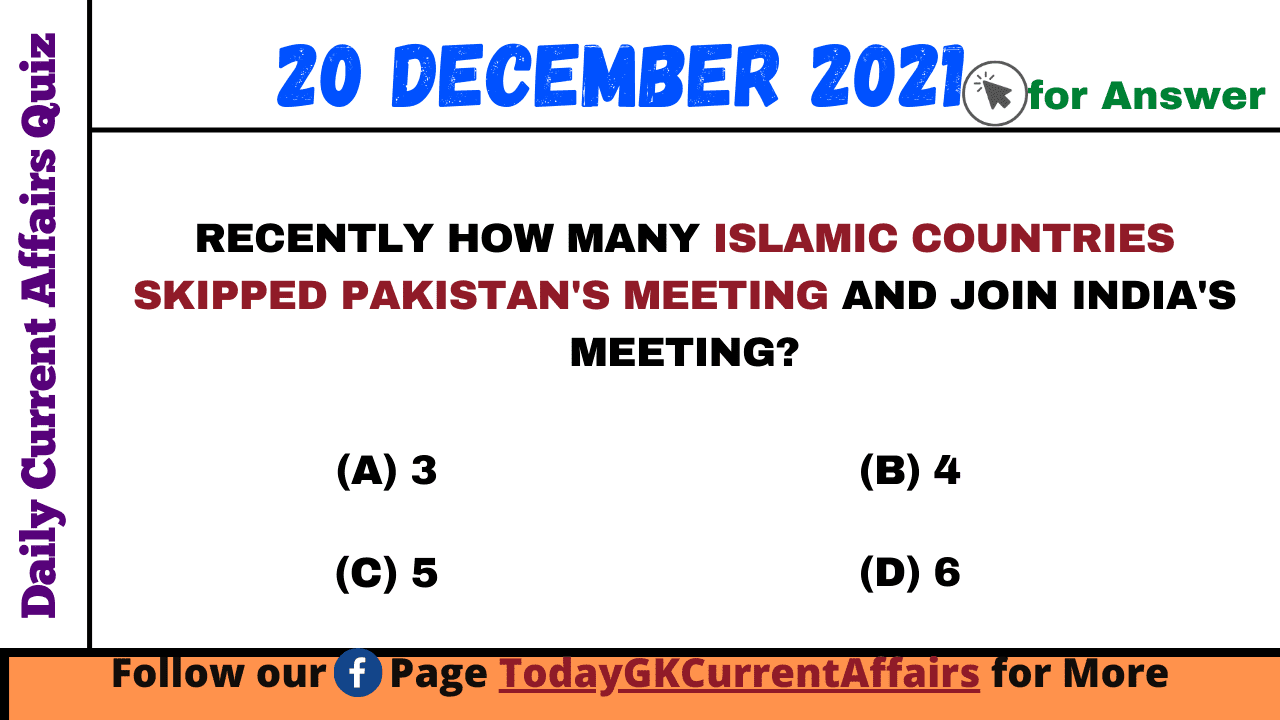 Today GK Current Affairs on 20th December 2021