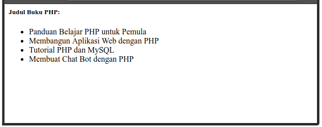 Hasil dari forecah php