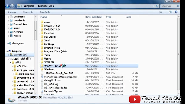 Paste kedalaman folder WinAVR20100110