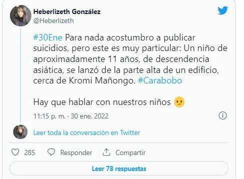 Venezuela Mejorando | Niño de 11 años se suicidó en Carabobo