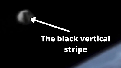Here's the black vertical stripe on the UFO Orb at the ISS.