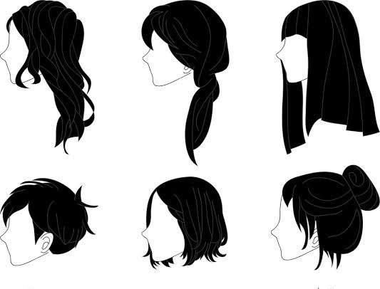 Hair shadow of men and women