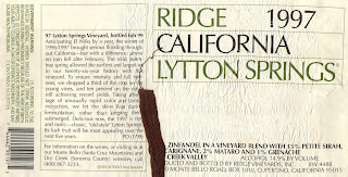 Ridge Vineyards Lytton Springs