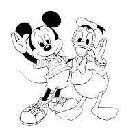 Donald Duck and Mickey Mouse coloring page