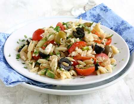 Orzo Salad with Cannellini Beans and Olives Recipe