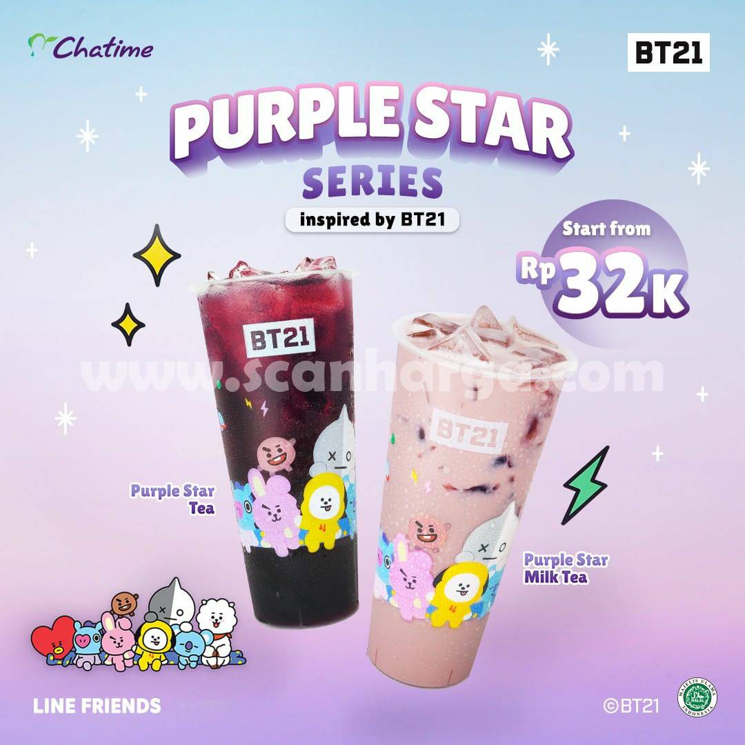 Promo Chatime Purple Star Series BT21 Harga mulai Rp 32.000