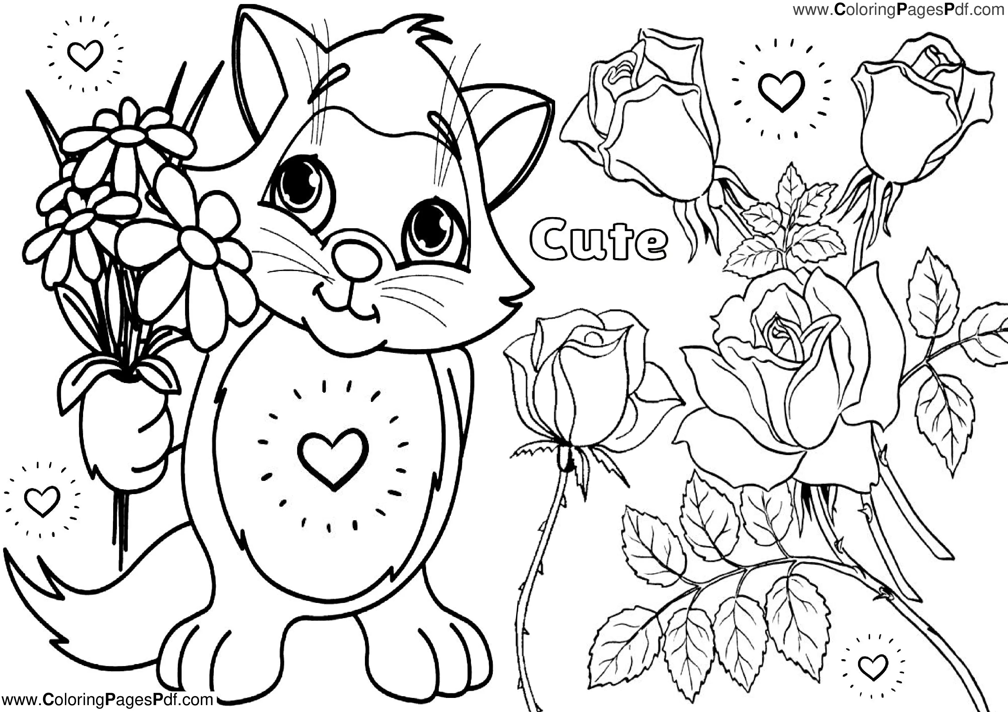 Flower coloring pages for girls