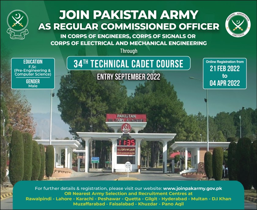 Pakistan Army Jobs 2022 Apply Online