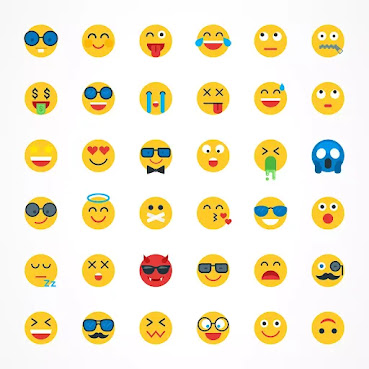 Different types of emojis which are available in whatsapp