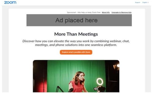 Zoom is testing advertising services for free users