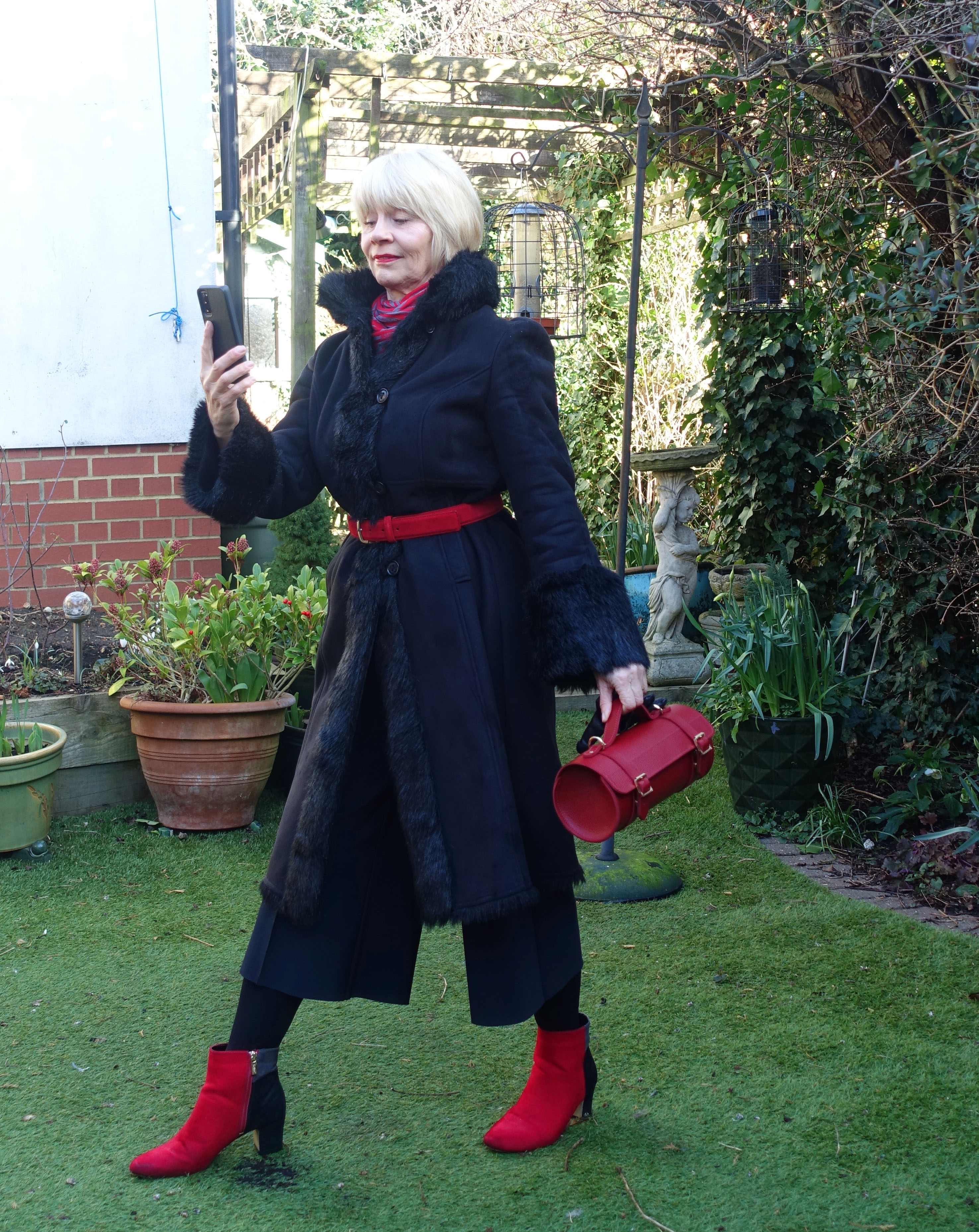 A red leather bowls bag is the choice of Is This Mutton's Gail Hanlon in the latest Style Not Age Challenge to style a handbag.