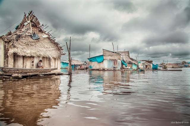 Idee Montijo's image of floating town of Belen, Peru in the monsoon season. Houses float anchored on long poles allowing them to rise and fall with the seasonal floods.