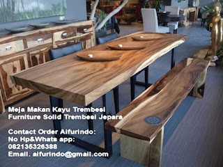 meja makan kayu trembesi-furniture trembesi jepara