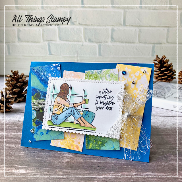 Stampin Up UK In the Moment stamp set Waves of the Ocean patterned paper