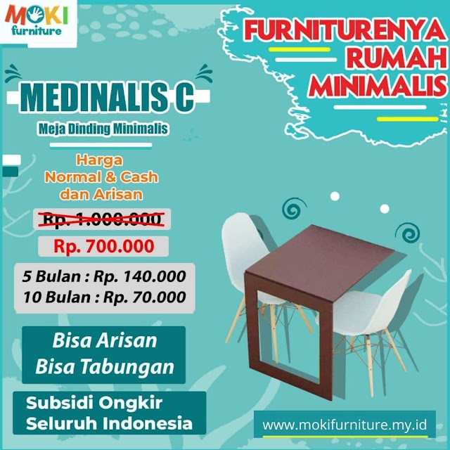 harga meja dinding minimalis medinalis tipe C moki furniture