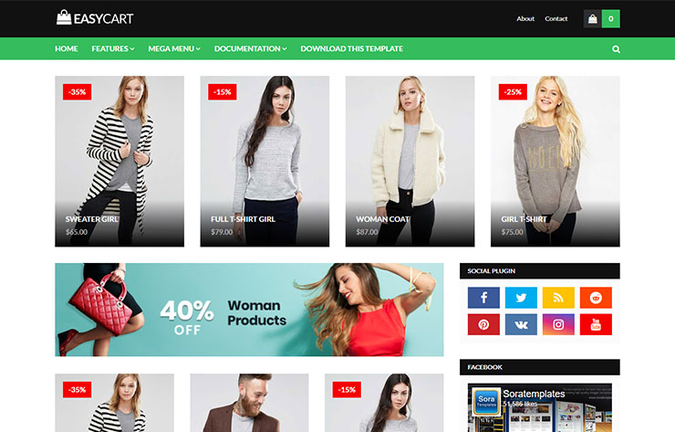 EasyCart plantilla blogger tienda online