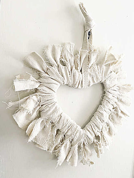 rag wreath heart