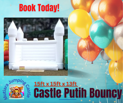 Castle Putih Bouncy - Untuk sewa boleh tekan link di Gambar