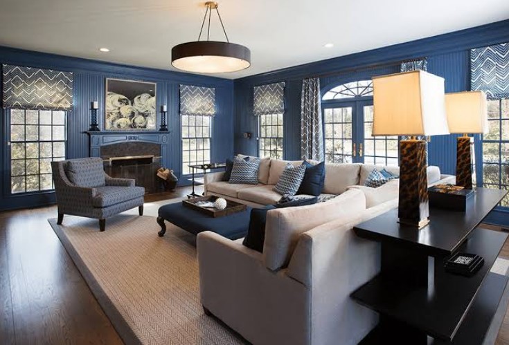 navy blue living room color scheme