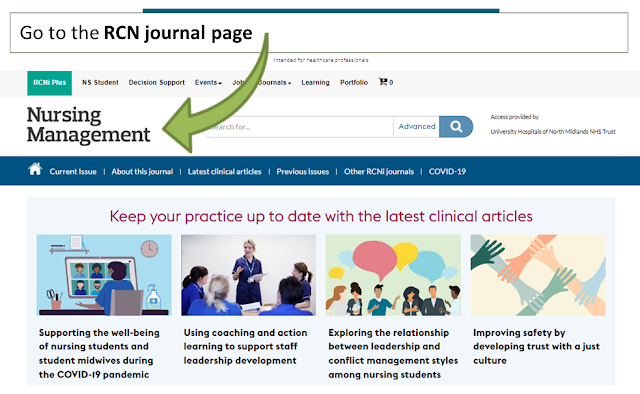 journals page on the RCNi website listing all the titles