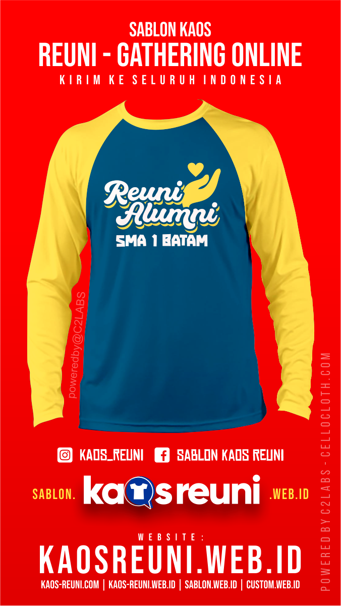 Desain Sablon Kaos Reuni Alumni SD SMP SMA 1 Batam - Kaos Reuni Online