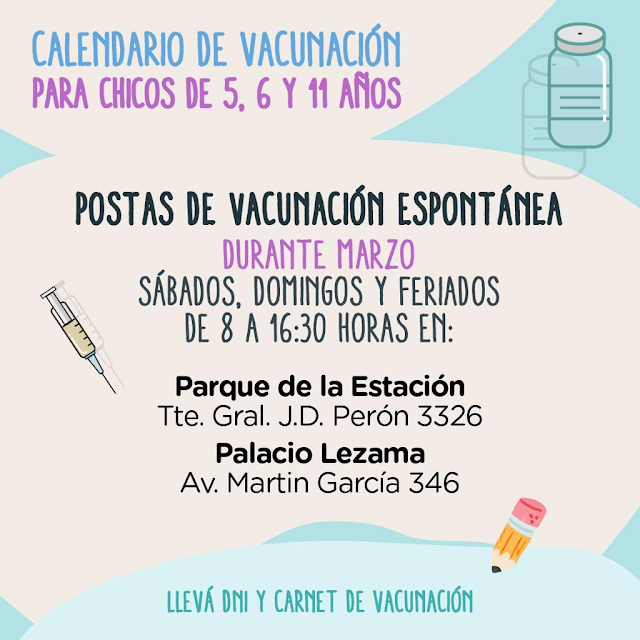 CALENDARIO Y POSTAS DE VACUNACION