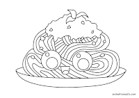 Cute pasta coloring page