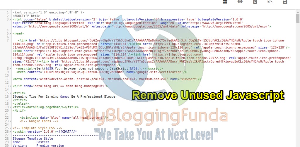 Remove Unused Javascript from blogger method 2