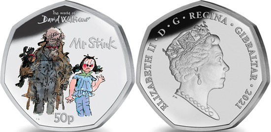 Gibraltar 50 pence 2021 - The World of David Walliams: Mr Stink