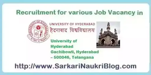 Sarkari Naukri Vacancy Recruitment in University of Hyderabad