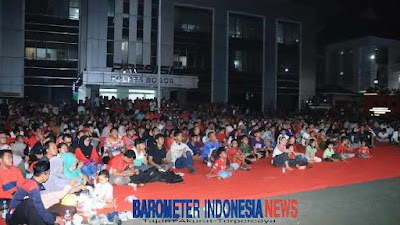 Antusias Masyarakat, Nobar Piala Asia AFC U- 23 di Lapangan Apel Polres Bogor