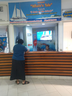 " Whale's Tale" booking office at Denarau Port in Nadi.