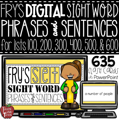 Digital Sight Word Fluency Phrases