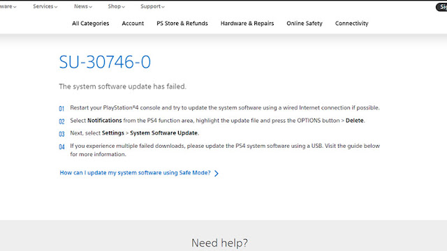 PlayStation 4 – How To Fix The Error Code SU-30746-0 On The PS4
