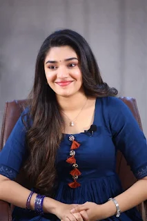 Actress Krithi Shetty Pics at Bangarraju Movie Interview