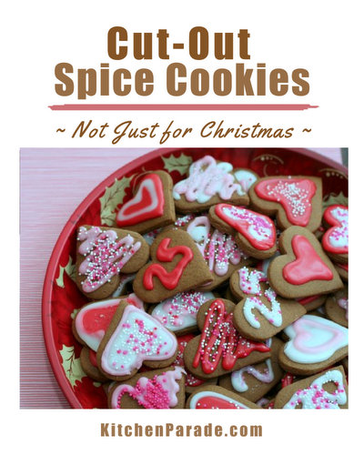 Cut-Out Spice Cookies ♥ KitchenParade.com, easy roll-out cookies with gingerbread spices for year-round occasions.