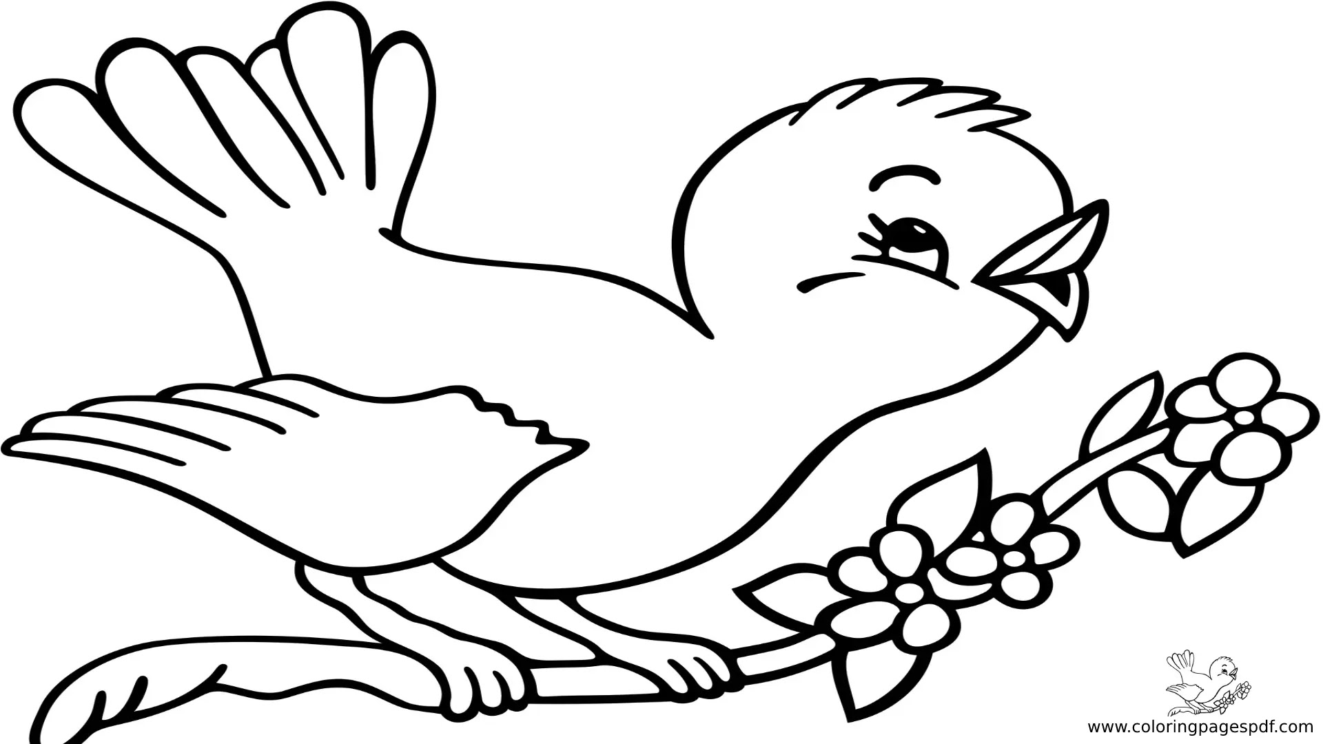 Coloring Pages Of A Small Bird Singing