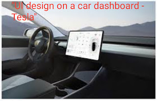 "UI design on a car dashboard - Tesla"