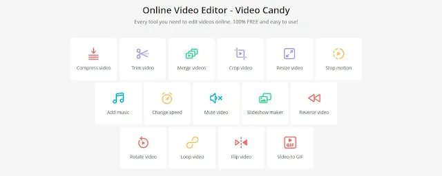 video candy موقع مونتاج فيديو اون لاين مجانا  مع أدوات مفيدة