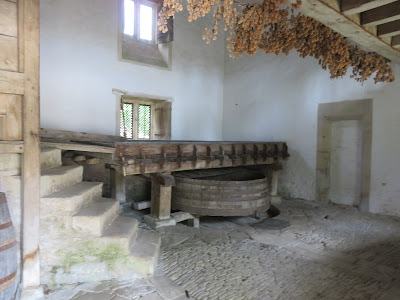 room with large wooden vat
