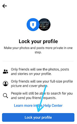 How do I lock my profile on Facebook