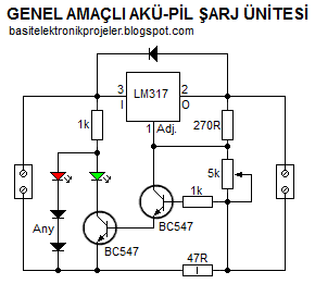 genel amaçlı akü pil şarj cihazı şarj devresi