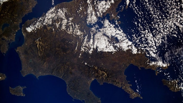 Η φωτογραφία της Πελοποννήσου που τράβηξε Ρώσος κοσμοναύτης από τον Διεθνή Διαστημικό Σταθμό