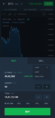 Buy Bitcoin on Wazirx exchange