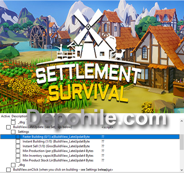 Settlement Survival PC Para, Hızlı İnşa CT Trainer Hilesi İndir