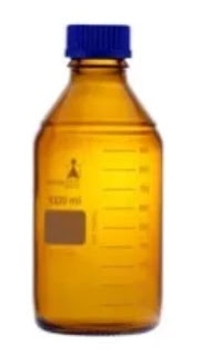 Laboratory Bottle Amber with blue screw cap