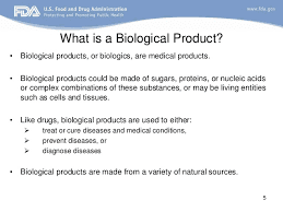 Biological product according to FDA infographics