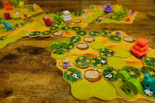 Ishtar gardens of babylon board game 巴比倫的花園 桌遊 遊玩結束後的範例圖, 很美