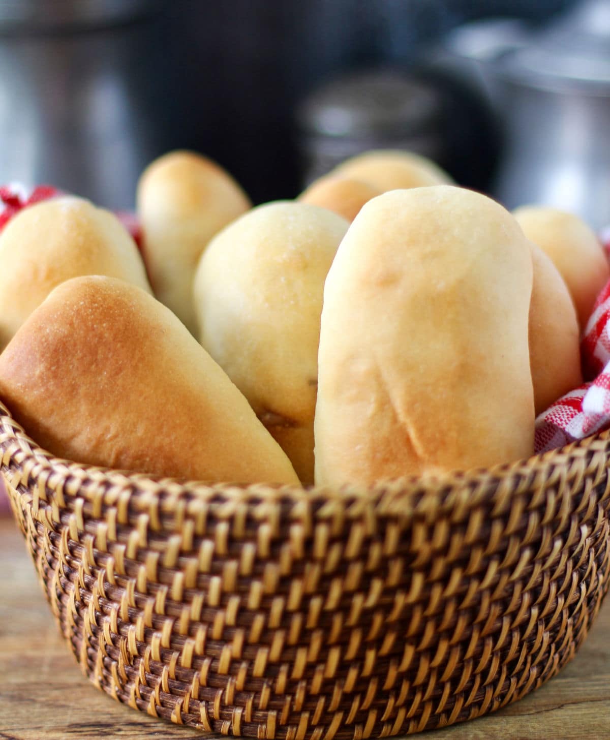 Pepperoni Rolls in a basket.