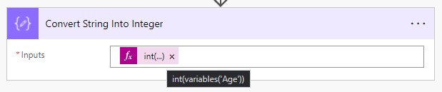 Power Automate Functions - INT Function